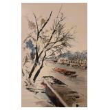 LL-FR - John Haymson "On the Seine, Paris" Unframed Print