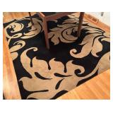 DR - Horizon Rugs Area Rug Black and Beige Floral Pattern