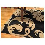 DR - Horizon Rugs Area Rug Black and Beige Floral Pattern