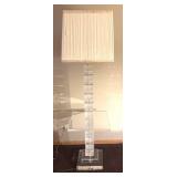 MB - Vintage Lucite Floor Lamp Table with Cubist Base