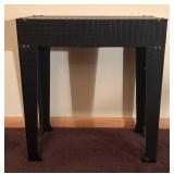 BR2 - Black Petite Accent Table with Faux Croc Texture