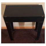 BR2 - Black Petite Accent Table with Faux Croc Texture