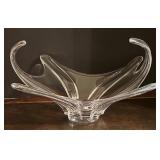 MB - Large Crystal Art Glass Bowl with Sculpted Edges