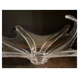 MB - Large Crystal Art Glass Bowl with Sculpted Edges