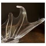 MB - Large Crystal Art Glass Bowl with Sculpted Edges