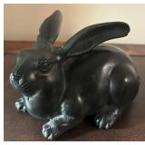 MB - Pair of Cast Iron Bunny Sculptures