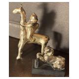 MB - Set of 2 Vintage Alva Studios Metal Figurines including Vintage Alva Studios Metal Inco Man on Llama Figurine