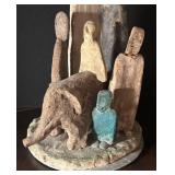 O - Artisan Abstract Clay Sculpture