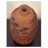 MB - Set of 2 Natural Wood and Seed Pod Vases with Dried Stems