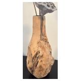 MB - Set of 2 Natural Wood and Seed Pod Vases with Dried Stems