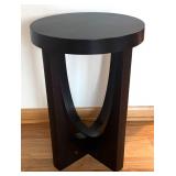 LR - Modern Black Wood Accent Table with Sculptural Base