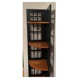 LR - Decorative Corner Shelf with Black Frame and Wood Shelves