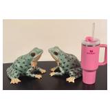 LR - Pair of Limited Edition Italian Frog Figurines