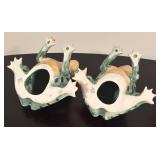 LR - Pair of Limited Edition Italian Frog Figurines