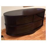 LR - Modern Style Black Swivel Entertainment Cabinet