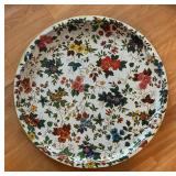 LR - Set of 3 Metal Serving Trays including Daher Decorated Ware Floral Tray