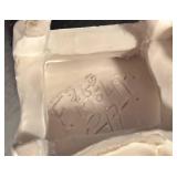 LR - Fabio Mola Clay Sculpture of Seated Woman and Standing Boy Italian