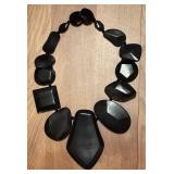 K - Set of 3 Statement Necklaces in Black, Gray and Gold Tones