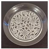 LR - Crystal Serving Platter with Floral Scroll Design