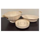 LR - Lenox Gold Trimmed Serving Bowls and Ashtray