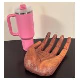 LR - Carved Wooden Hand Decor Sculpture