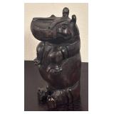 LR - Bushcraft Trading 5-Inch Wooden Hippo Figurine from South Africa