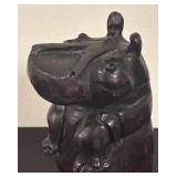 LR - Bushcraft Trading 5-Inch Wooden Hippo Figurine from South Africa
