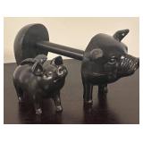LR - Pig Paper Towel Holder and Flying Pig Figurine Set