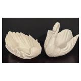 LR - Lenox Swan and Scrolled Leaf Porcelain Dish Set