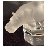 LR - Nachtmann Frosted Crystal Hippo Figurine