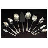 K - Set of 10 Vintage Silver Plated Serving Utensils