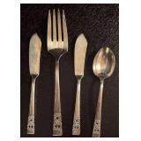 K - Set of 10 Vintage Silver Plated Serving Utensils