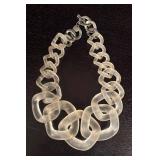 K - Translucent Link Necklace and Hoop Earrings Set