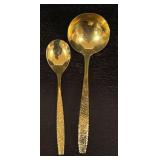 K - Vintage Lifetime Gold Plated Flatware Service for Eight with Serving Utensils