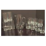 K - Glass Pitcher with Assorted Glasses