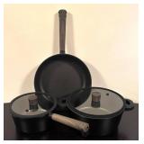 LR - Sensarte 3-Piece Cookware Set with Frying Pan, Saucepan and Casserole Pot