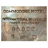K - Vintage Commodore Hotel Silver Soldered Creamer and Miniature Goblet