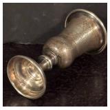 K - Vintage Commodore Hotel Silver Soldered Creamer and Miniature Goblet