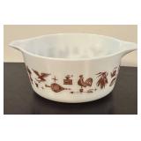 LR - Set of 2 Vintage Pyrex Cinderella Mixing Bowls Americana Brown and White