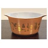 LR - Set of 2 Vintage Pyrex Cinderella Mixing Bowls Americana Brown and White