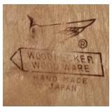 LR - Set of 8 Vintage Woodpecker Wood Ware Hand Made Wooden Bowls