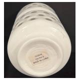 K - White Polkadot Glass Vase with Gold Tone Accent