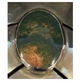 K - Statement Silver Plated Necklace with Stone Pendant