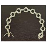 K - Dazzling Link Bracelet with Sparkling Accents