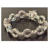 K - Dazzling Link Bracelet with Sparkling Accents