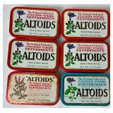 Vintage Altiods Tins with Hinged Lid and 3 Round Tins
