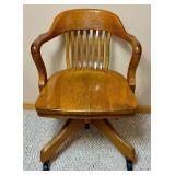 Vintage Oak Milwaukee Chair Co. Swivel Office Chair