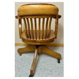 Vintage Oak Milwaukee Chair Co. Swivel Office Chair