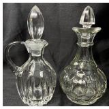 Large Collection of Glass Cruets and Decanters with Stoppers