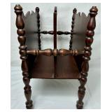 Antique Oval Side Table and Magazine Rack